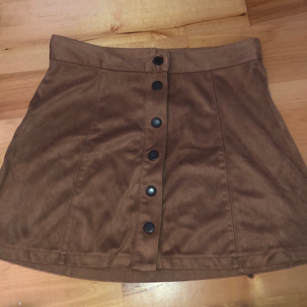 Suede brown skirt